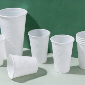 Vaso plástico blanco
